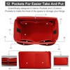 OMYSTYLE Red Slender Large Organizer Insert, Felt Tote Bag Organizer