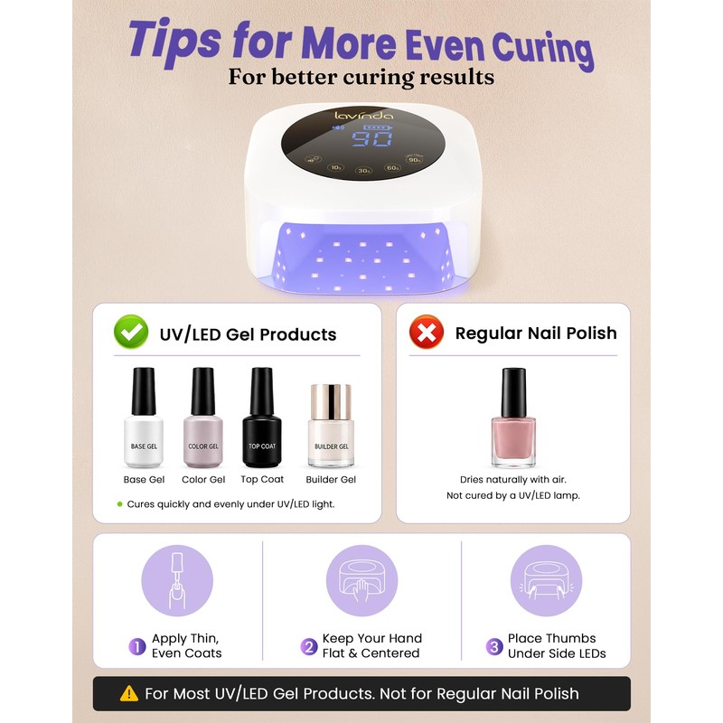 UV LED Nail Lamps for Gel Polish Long Battery Life