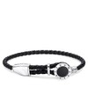 Thomas Sabo Unisex Leather Bracelet 925 Sterling Silver Blackened 25