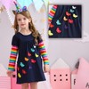 VIKITA Little Girls Dresses Winter Girl Clothes Long Sleeve Navy