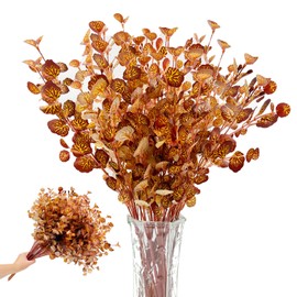 SNAIL GARDEN 1560 Leaves Artificial Eucalyptus Stems, 4 Bundles Realistic Faux Flowers Faux Branches for Vase,Artificial Eucalyptus Bouquet Fake Greenery Decor for Autumn Decorations,Home