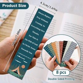 8 Pcs Bible Verse Inspirational Bookmarks Scripture Christian Book Markers Book Lovers Religious Reading Gifts Positive Page Marker for Church Supplies Christmas Easter Sunday School Gifts