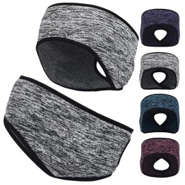 Unbranded Women’s Ponytail Headband Ear Warmer Head Wrap Hair Band Gym Cycling Sweatband - Purple
