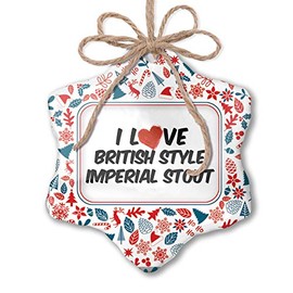 NEONBLOND Christmas Ornament I Love British Style Imperial Stout Beer Red White Blue Xmas