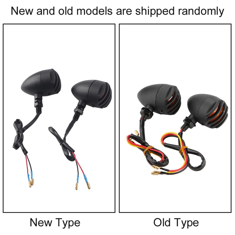 2Pcs Motorcycle Retro Rear Turn Signal Lights Indicator Full Metal