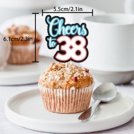 18pcs Blue Glitter Dessert Cupcake Topper Pick for Straight Outta 1987 Legend Since 1987 Theme Decor Supplies Men Happy 38th Birthday Party Decorations
