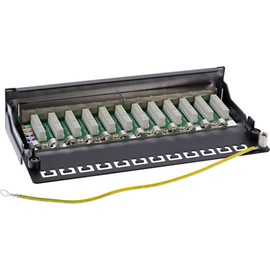 InLine® 76209S 12 Table/Wall Mount Patch Panel 6, Pack of 50 Black