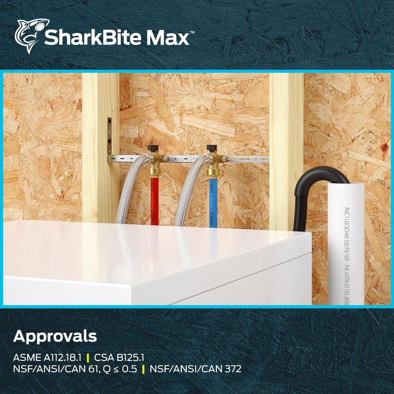 SharkBite Max 5 Foot Stainless Steel Washing Machine Connector with
