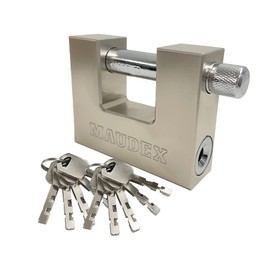 Maudex® MDP/70 [10 Keys] Container Padlock Heavy Duty Outdoor - [Anti Drill, Anti Pick Cylinder] - Also Used As Security Lock for Garage, Shed, Motorbike