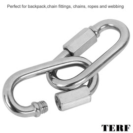 TERF® 12mm Heavy Duty Quick Repair Chain Link Hook Steel 12mm (M12) Quick Repair Chain Hook Use For Swing Set Outdoor Travel Camping Fishing Hiking Hanging and Multi Purpose Use - Pack of 2