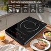 portable induction cooktop.120°F~465°F Crystal Glass Surface Countertop Electric Cooktop1800W. Automatic heat
