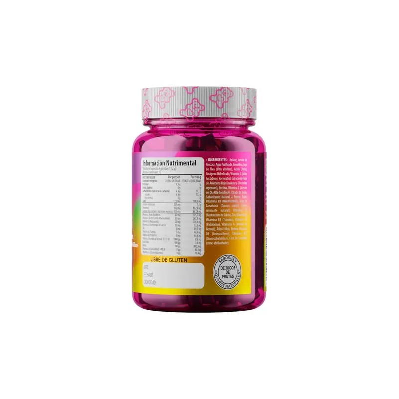 Belabear Multi Vitaminas Mujer Gomitas Gluten Sabor Frutos Rojos 60pz