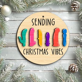 Animal Christmas Ornament 2 Layer 2024, Funny Wooden Hanging Xmas Tree Decoration, for Men Women, Naughty Ornaments