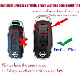 HIBEYO Key Fob Cover for Nissan Qashqai Altima Teana 2022 2023 Accessories with Keychians Leather Key Case Shell for Nissan Smart Remote Auto Key-Brown