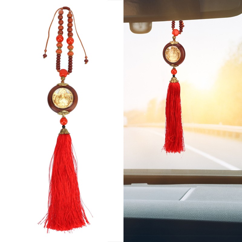 Buddha Decor Rosewood Statue Pendant Lucky Car Interior Decoration for