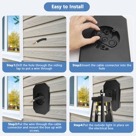 Siding Mounting Block Kit Outdoor Light, with Built-in Electrical Box, Vinyl Siding Mounting Blocks for 1/2 Inch Double