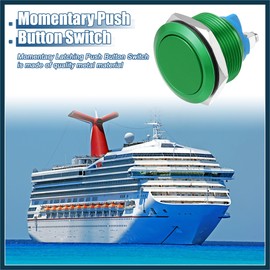 TUCKBOLD 22 mm Push Button Switch Start Button SPST 1NO AC 250V Green Automotive Parts