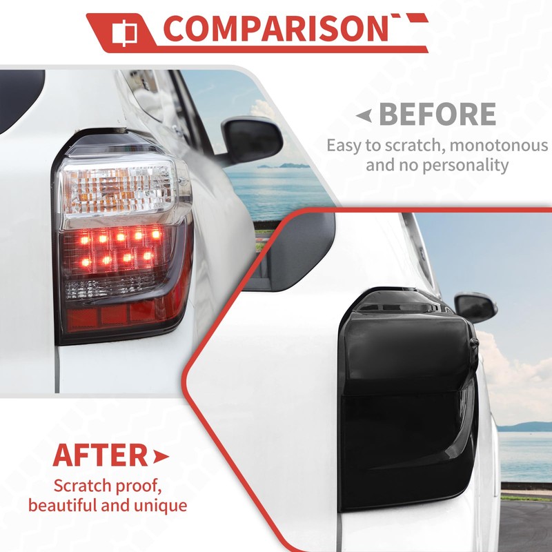 amayum Smoked Black Tail Light Lamp Cover Rear Light Trim