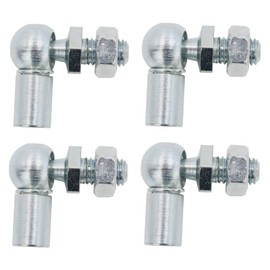 BIAREN 4pcs L-Shape Ball Socket End Fitting Female Thread M6 and Male Thread M8 Gas Spring Strut End Female Fitting M6 Ball Joint Stud Fitting M8 With Nuts