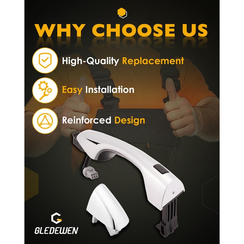 Gledewen Front Right Handle w/Smart Keyless Entry System, Compatible with