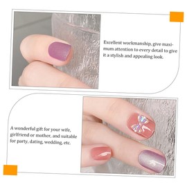 Healvian Elegant Nails Bow Tips 2 Boxes Full Cover Nail Decor for Women's Party Wedding