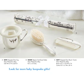 Stephan Baby Silver Plated Engraved Keepsake Baptism Certificate Holder