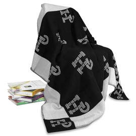 GHUQ Black Throw Blanket, Wool Knit Blanket, Super Soft Blanket, Decorative Blanket for Sofa, Living Room, Travel Essential, Suitable for All Seasons 51x63IN