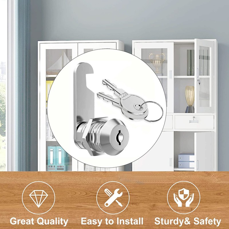 Litensh Cabinet Cam Locks 30mm, Mailbox Lock with Key Different,