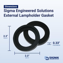 SIGMA ENGINEERED SOLUTIONS 14004 External Lampholder Gasket, Black, 2-Pack