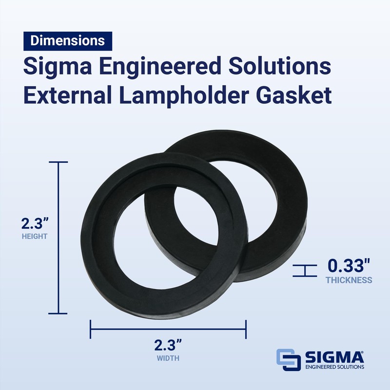 SIGMA ENGINEERED SOLUTIONS 14004 External Lampholder Gasket, Black, 2-Pack