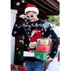 Mainfini Men Christmas Sweater Ugly Xmas Santa Jumper Travel Black