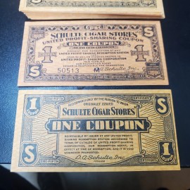 Schulte Cigar Stores United Profit Sharing Vintage "One Coupon". Qty 1