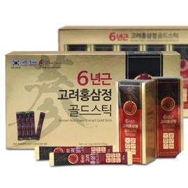 Korean Red Ginseng Extract Jin Wellbeing 6-year-old Korean red ginseng extract gold stick 12g 60 packs for gift / 진웰빙 6년근 고려홍삼정 골드스틱 12g 60포 선물용
