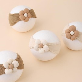 Baby Girl Headbands Bows Turban Knotted Nylon Newborn Headbands, 3pcs Soft Elastic Baby Knotted Headbands, Baby Bows Knotted Nylon Newborn Head Bands,Baby Turban Headband Head Wrap Knotted Hair Band