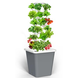 LYCereal Hydroponics Growing System, 30-Plant Indoor Tower with Pump System, Plants Germination Kit, Vertical Hydroponic System for Gardening Lover (No Seed)