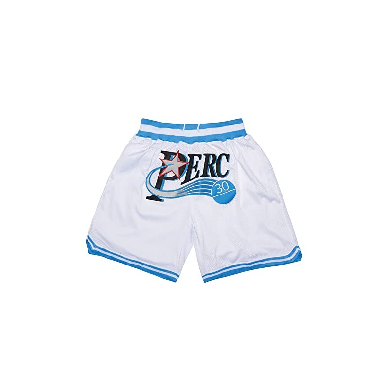 PERC30 Men's #30 Perc O'Cet Basketball Shorts Stitched S-XXL(White, l)
