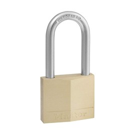 Master Lock 140EURDLF Key Padlock with Brass Body and Medium Shackle, Gold, 7,6 x 4 x 1,3 cm