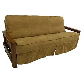 Blazing Needles Solid Microsuede Double Corded 8" to 9" Futon Slipcover, Full, Camel