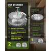 LANVIYA Vegetable Steamer Basket,2 Layer Large Capacity Food Steamer for