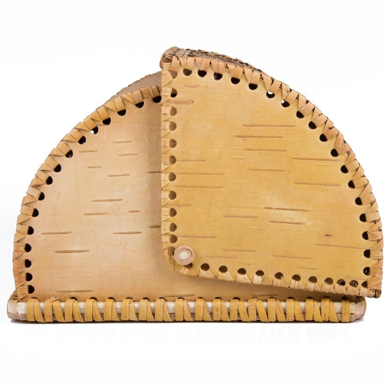 STP GOODS Birds Pattern Birch Bark Bread Box, Large Capacity
