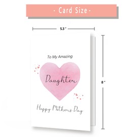 YiKaLus Cute Mothers Day Card for Daughter, Best Mothers Day Gifts from Mom and Dad, To My Amazing Daughter