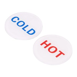 PATIKIL Self Stick Hot/Cold Water Label, 5 Pairs/10 Pack Acrylic Round Sticker Signs for Faucets Sinks, White/Red, White/Blue