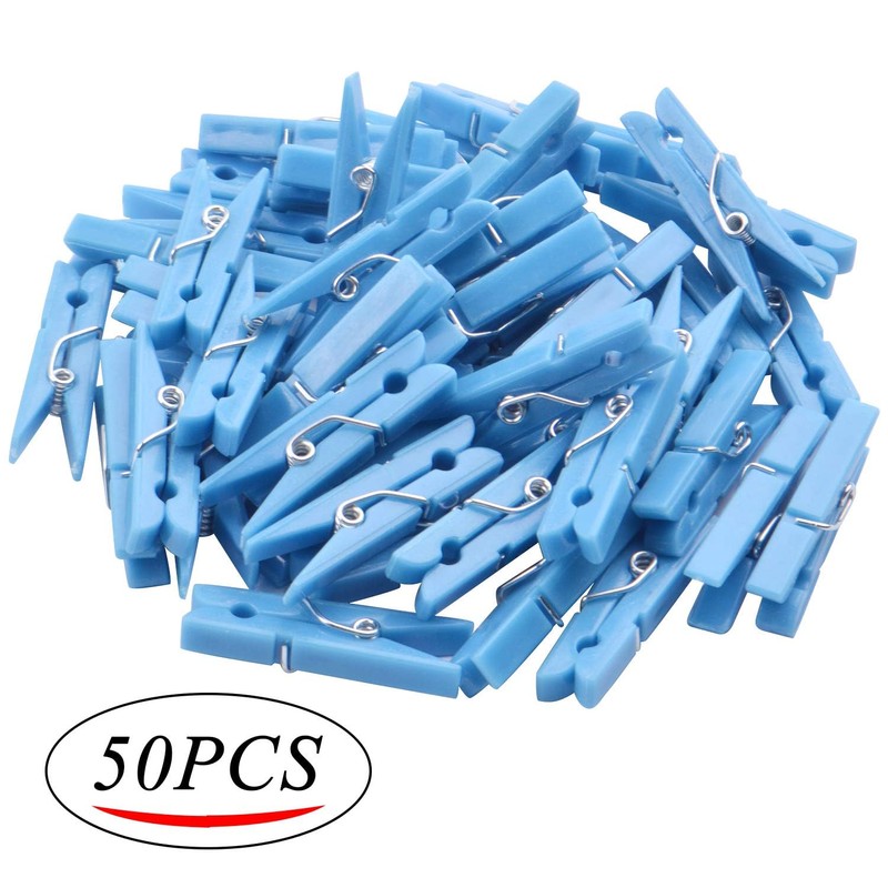 Jdesun 50 Pieces Photo Clips,Mini Plastic Picture Paper Clip Clothespins