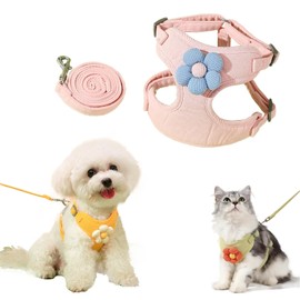 ペット用ハーネス 犬用ハーネス 猫 犬 引っ張り防止 アタマを通さず メッシュ素材 サイズ調整可能 抜けない 通気性 簡単着脱 おしゃれ 安全 しつけ用 訓練 歩行補助 散歩 人気 可愛い着脱簡単 引っ張り防止 おしゃれ 可愛い (ピンク, M)