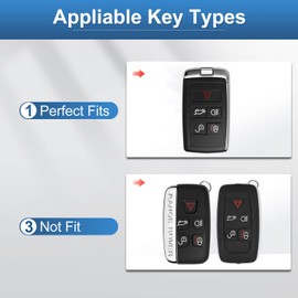 YO&YOYE for Land Rover Key Fob Cover with Keychain Leather Key Case Protector Compatible with Land Rover Vogue Range Discovery Rover Sport (Model2, Brown)