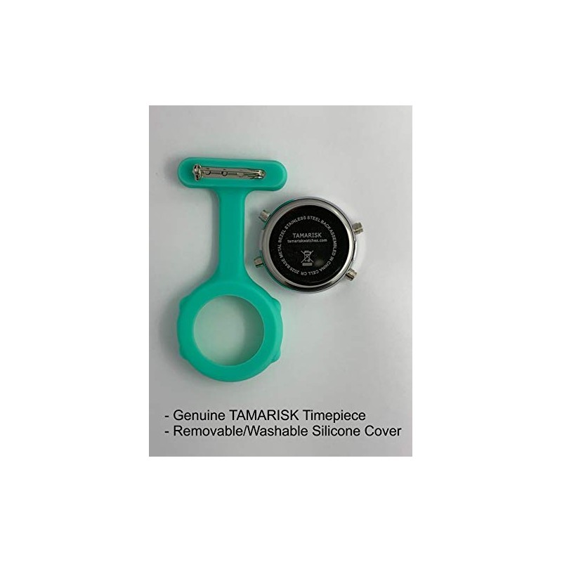 Tamarisk Pin-on Nurse Watch - Multi-Function Digital Display, Green, Digital