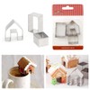 3Pcs Christmas House Cookie Cutter Set, Mini Ginger House Stainless