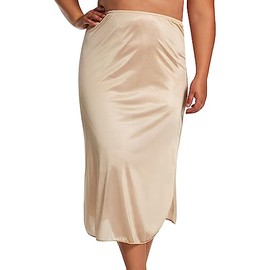 Velrose Women's Nylon Essentials Double Slit 1/2 Slip 2116, Nude, 3X