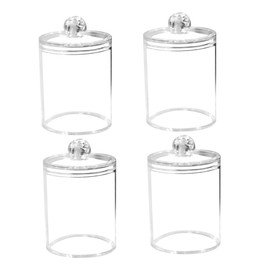 Ciieeo Stackable Storage Containers 4pcs Covered Storage Boxes Lids for Beauty Products