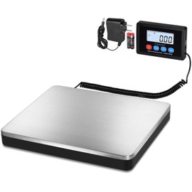 Fuzion Shipping Scale 440lb x 10g Accuracy, Postal Scale with Hold/Tare/Stainless Steel Platform, Digital Shipping Scale for Packages/Small Business/Luggage, Battery & AC/DC Adapter
